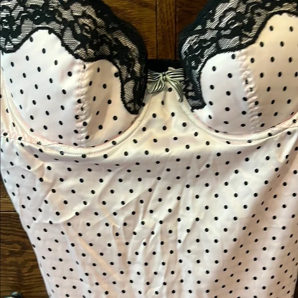 Victoria's Secret Pink and Black Lace Chemise - Picture 3 of 4